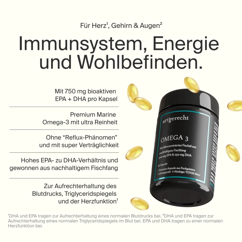 Grafik: Hoher EPA und DHA Gehalt pro Tagesdosis